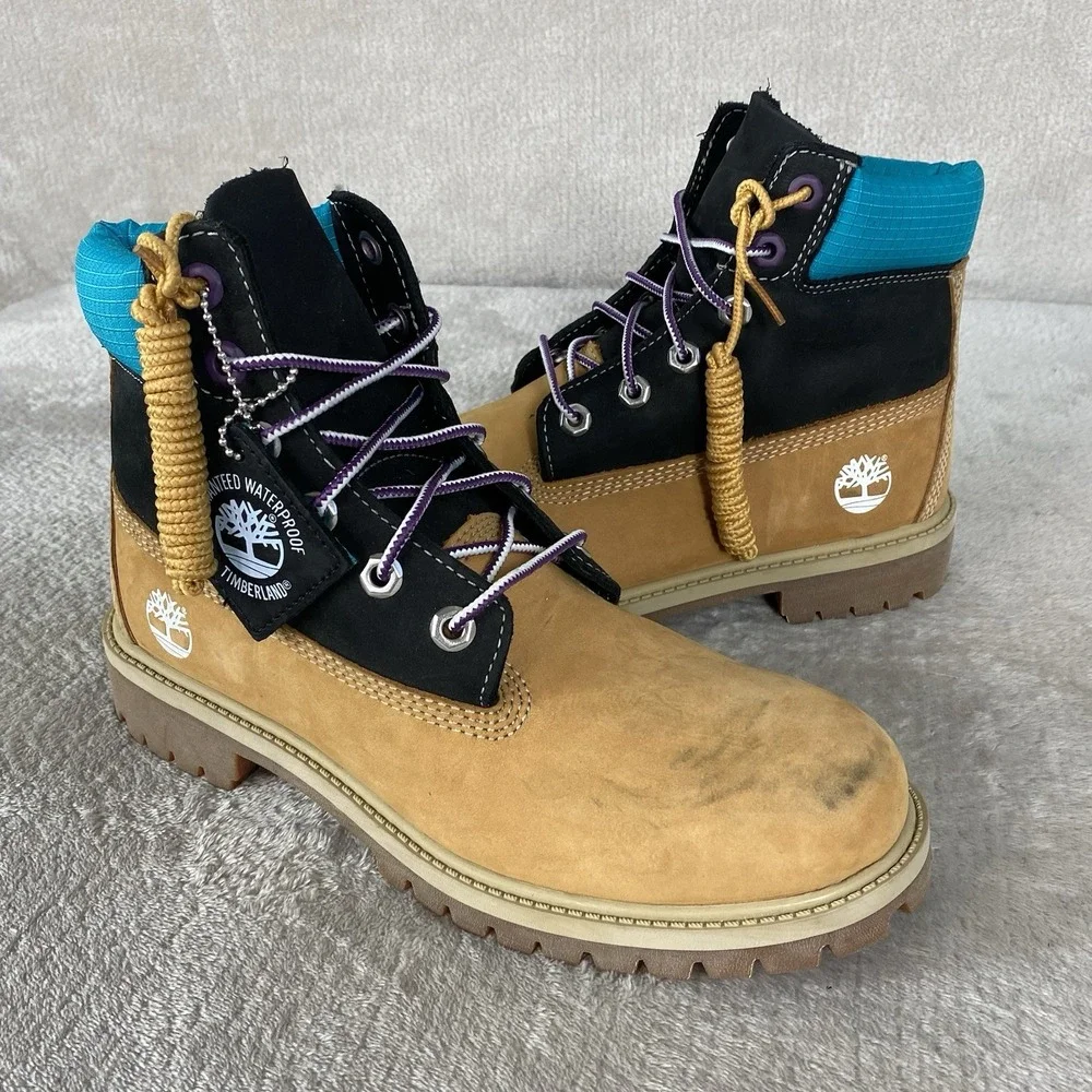 Timberland 6 inch Premium Kids Boots Size 5.5 Wheat Nubuck Waterproof NEW